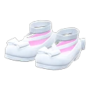 shiny bow platform shoes