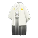 white hakama with crest
