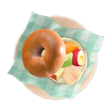 mixed-fruits bagel sandwich
