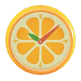 orange wall-mounted clock