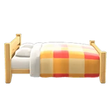 wooden double bed
