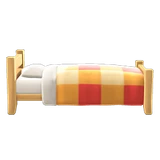 wooden simple bed